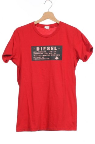 Детска тениска Diesel, Размер 15-18y/ 170-176 см, Цвят Червен, Памук, Цена 38,00 лв.