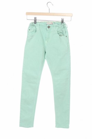 Детски дънки Zara, Размер 9-10y/ 140-146 см, Цвят Зелен, 97% памук, 3% еластан, Цена 34,00 лв.
