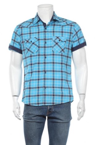 Мъжка риза, Размер L, Цвят Син, 65% памук, 35% полиестер, Цена 23,94 лв.