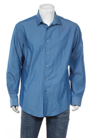 Herrenhemd Calvin Klein, Größe XL, Farbe Blau, 54% Baumwolle, 37% Polyester, 9% Elastan, Preis 26,44 €