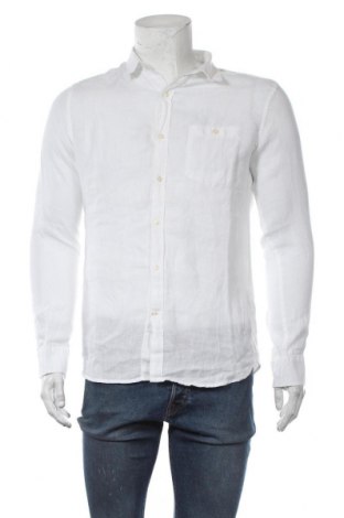 Мъжка риза Knowledge Cotton Apparel, Размер M, Цвят Бял, Лен, Цена 120,40 лв.