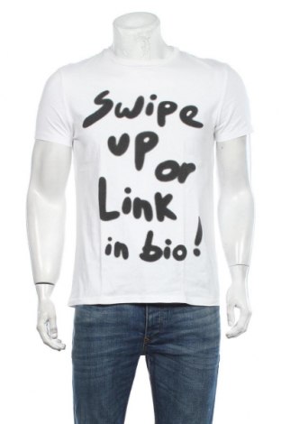 Мъжка тениска Bershka, Размер M, Цвят Бял, Памук, Цена 9,60 лв.