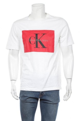 Męski T-shirt Calvin Klein Jeans, Rozmiar XL, Kolor Biały, Bawełna, Cena 115,15 zł