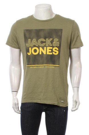 Мъжка тениска Core By Jack & Jones, Размер M, Цвят Зелен, Памук, Цена 35,70 лв.