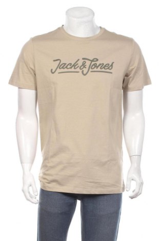 Herren T-Shirt Jack & Jones, Größe L, Farbe Beige, Baumwolle, Preis 17,01 €