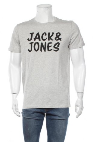Herren T-Shirt Jack & Jones, Größe M, Farbe Grau, 95% Baumwolle, 5% Viskose, Preis 17,01 €