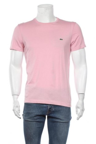 Herren T-Shirt Lacoste, Größe M, Farbe Rosa, Baumwolle, Preis 61,47 €
