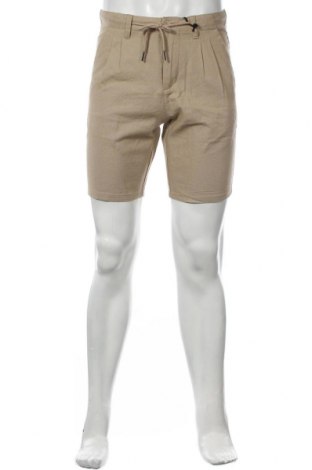 Ανδρικό κοντό παντελόνι Only & Sons, Μέγεθος S, Χρώμα  Μπέζ, 55% βαμβάκι, 45% λινό, Τιμή 18,85 €
