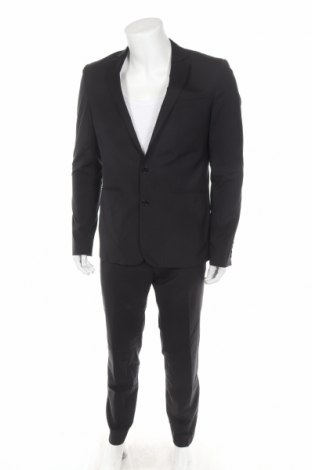 Ανδρικό κοστούμι AllSaints, Μέγεθος M, Χρώμα Μαύρο, 93% μαλλί, 7% μετάξι, Τιμή 59,38 €