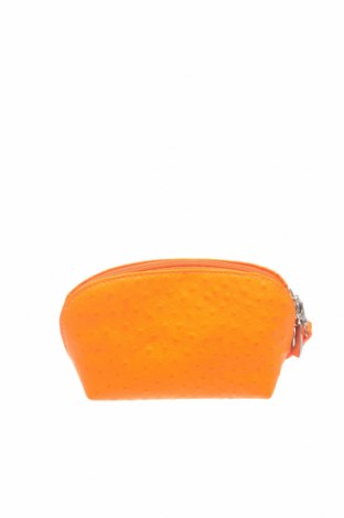 Kosmetiktasche, Farbe Orange, Echtleder, Preis 10,82 €