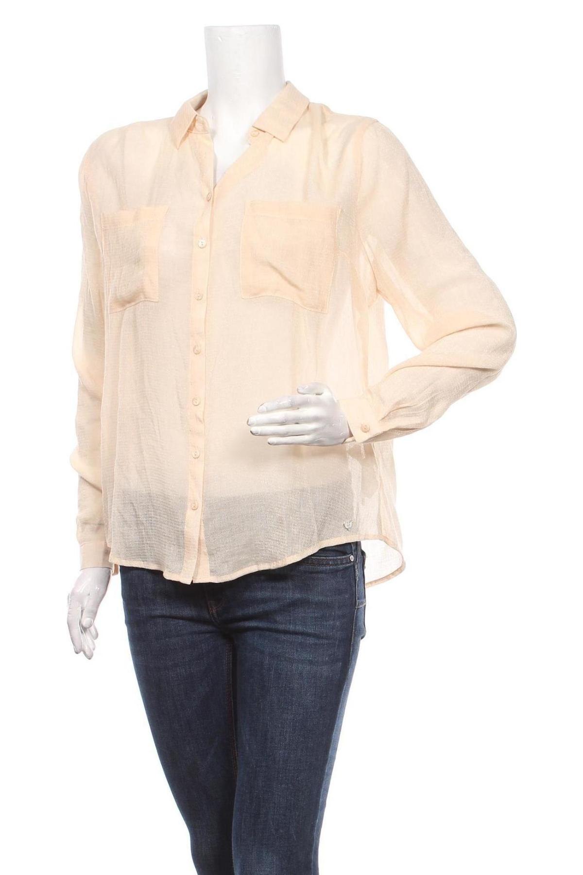 Γυναικείο πουκάμισο LPB Les P'tites Bombes, Μέγεθος S, Χρώμα  Μπέζ, 83% βισκόζη, 17% πολυαμίδη, Τιμή 22,48 €