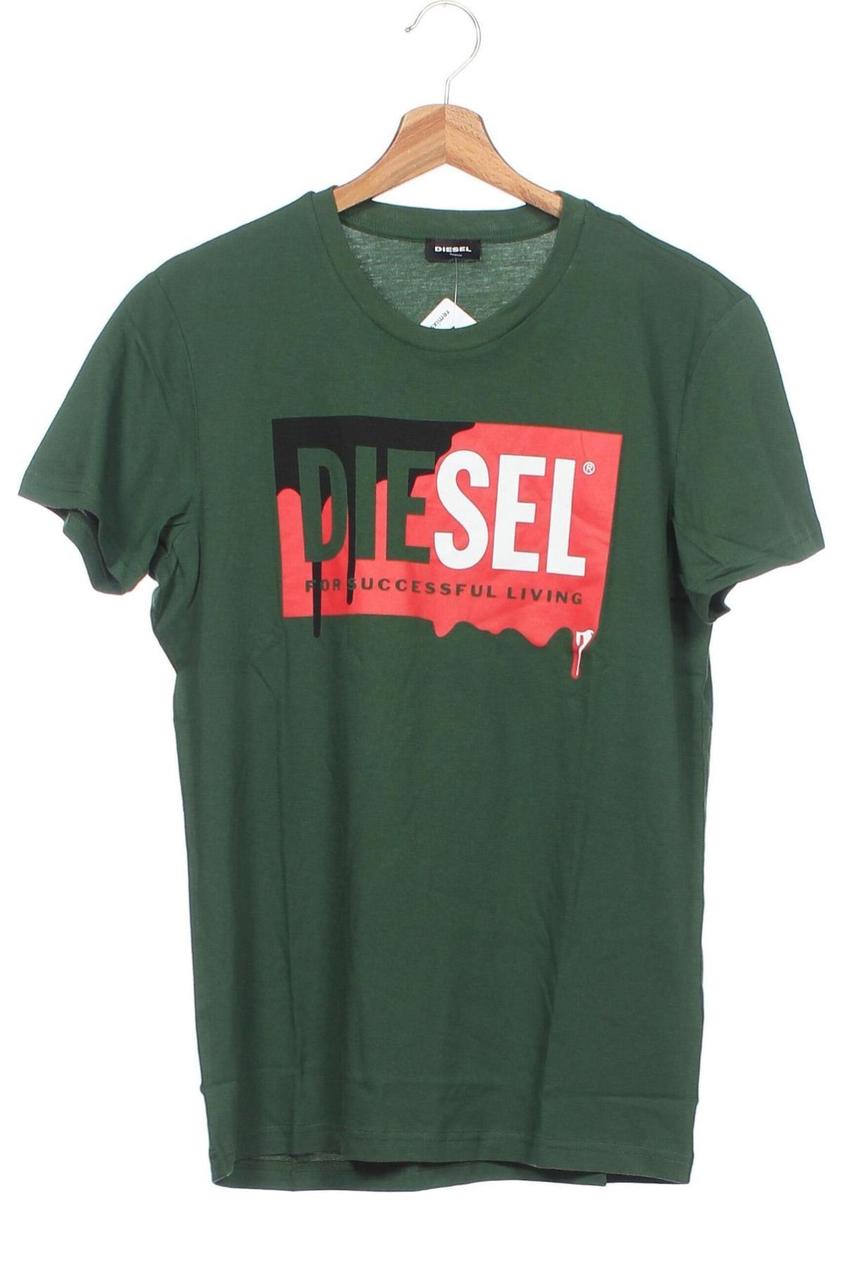 Dziecięcy T-shirt Diesel, Rozmiar 15-18y/ 170-176 cm, Kolor Zielony, Bawełna, Cena 92,36 zł