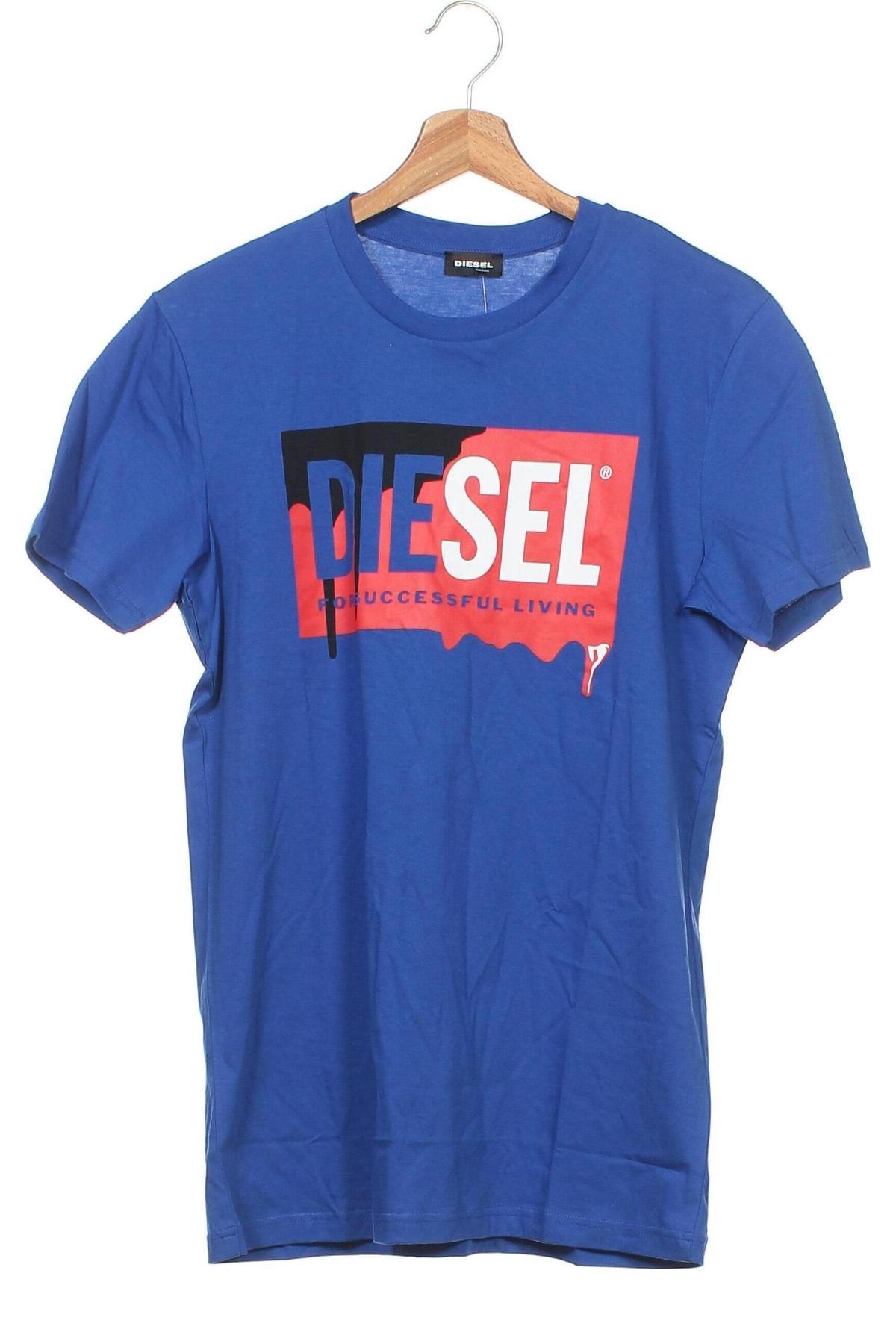 Dziecięcy T-shirt Diesel, Rozmiar 15-18y/ 170-176 cm, Kolor Niebieski, Bawełna, Cena 197,91 zł