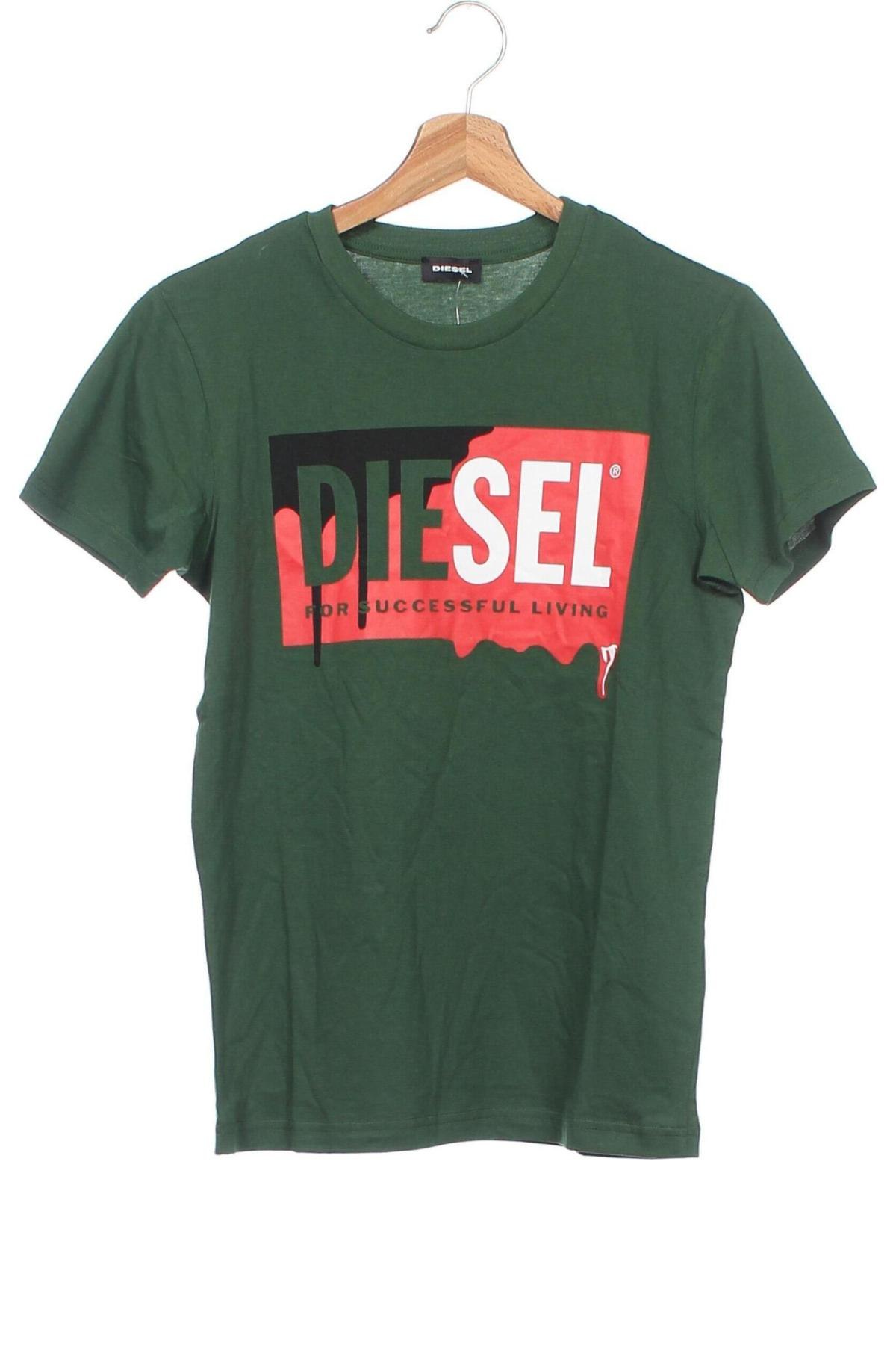 Kinder T-Shirt Diesel, Größe 12-13y/ 158-164 cm, Farbe Grün, Baumwolle, Preis 17,86 €