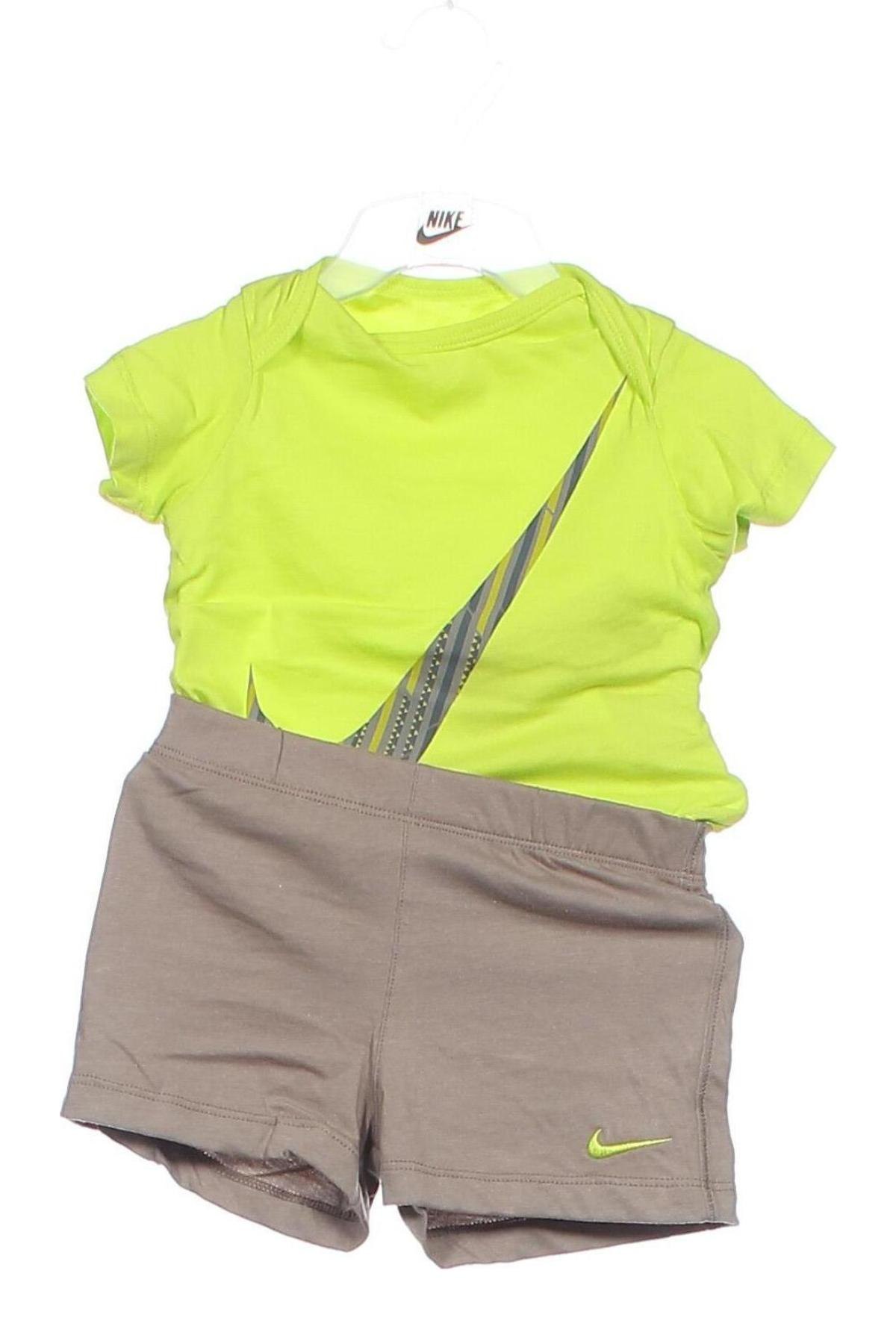 Детски спортен комплект Nike, Размер 3-6m/ 62-68 см, Цвят Зелен, Памук, Цена 66,75 лв.