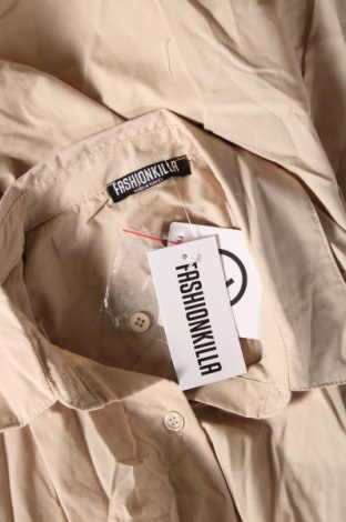 Γυναικείο πουκάμισο Fashionkilla, Μέγεθος XL, Χρώμα  Μπέζ, Τιμή 24,23 €