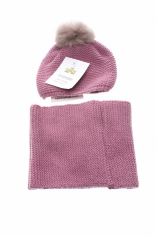 Детска шапка с шал Lola Palacios, Цвят Розов, Цена 25,00 лв.