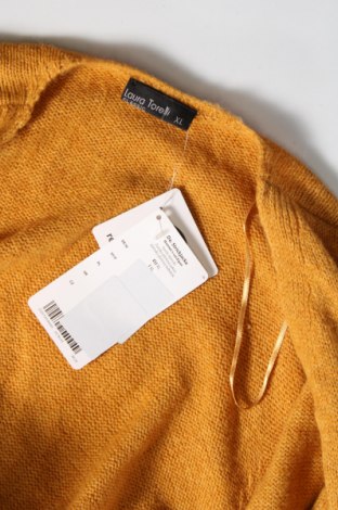 Γυναικεία ζακέτα Laura Torelli, Μέγεθος XL, Χρώμα Κίτρινο, Τιμή 15,93 €