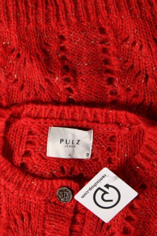 Damen Strickjacke Pulz Jeans, Größe M, Farbe Rot, Preis 11,70 €
