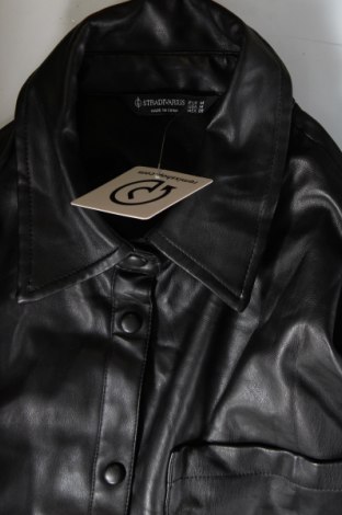 Damen Lederhemd Stradivarius, Größe M, Farbe Schwarz, Preis € 5,57