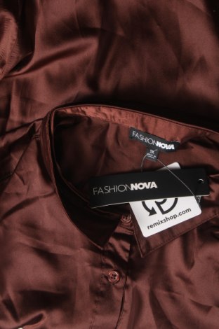 Дамска риза Fashion nova, Размер XL, Цвят Кафяв, Цена 16,00 лв.