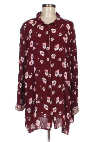 Γυναικείο πουκάμισο Zizzi, Μέγεθος 3XL, Χρώμα Κόκκινο, Τιμή 16,33 €