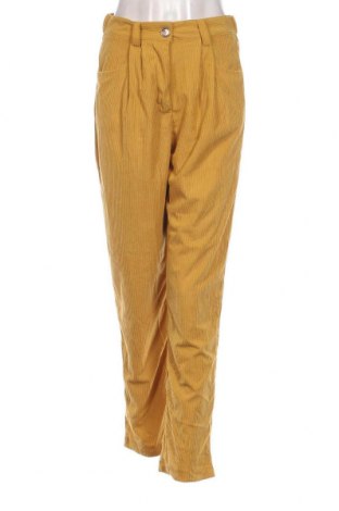 Pantaloni de velvet de femei, Mărime M, Culoare Galben, Preț 30,52 Lei