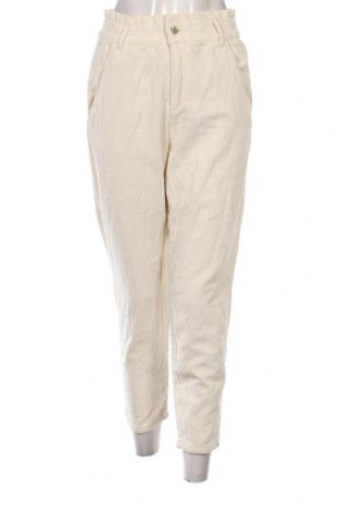Pantaloni de velvet de femei Defacto, Mărime M, Culoare Ecru, Preț 27,66 Lei
