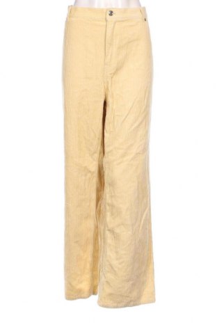 Pantaloni de velvet de femei Monki, Mărime XXL, Culoare Galben, Preț 37,01 Lei