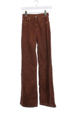 Γυναικείο κοτλέ παντελόνι Pull&Bear, Μέγεθος XXS, Χρώμα Καφέ, Τιμή 4,49 €