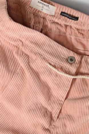 Pantaloni de velvet de femei Sandwich_, Mărime S, Culoare Roz, Preț 111,84 Lei