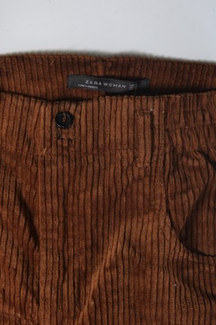 Pantaloni de velvet de femei Zara, Mărime XS, Culoare Maro, Preț 37,15 Lei