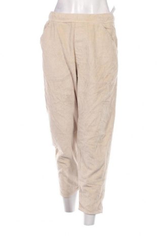 Pantaloni de velvet de femei Zara, Mărime XL, Culoare Ecru, Preț 81,58 Lei