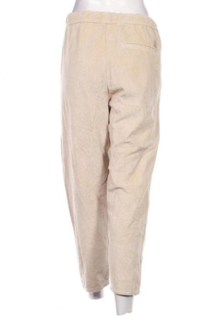 Pantaloni de velvet de femei Zara, Mărime XL, Culoare Ecru, Preț 81,58 Lei
