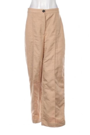 Pantaloni de femei Bershka, Mărime XL, Culoare Bej, Preț 31,48 Lei