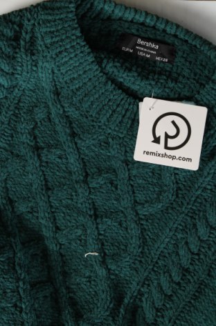 Дамски пуловер Bershka, Размер M, Цвят Зелен, Цена 15,08 лв.