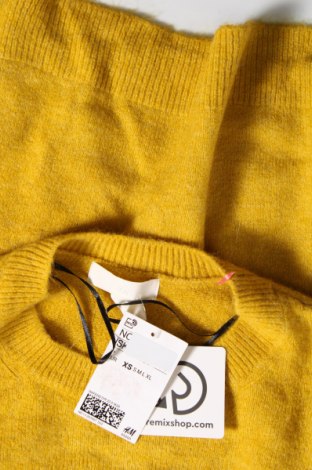 Дамски пуловер H&M, Размер XS, Цвят Жълт, Цена 21,16 лв.