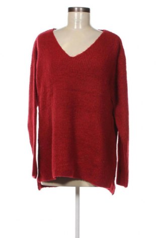 Дамски пуловер Jean Pascale, Размер M, Цвят Червен, Цена 23,92 лв.
