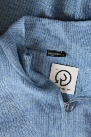 Γυναικείο πουλόβερ Laura Torelli, Μέγεθος L, Χρώμα Μπλέ, Τιμή 9,33 €