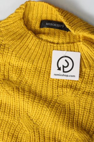 Дамски пуловер Merokeety, Размер L, Цвят Жълт, Цена 12,47 лв.