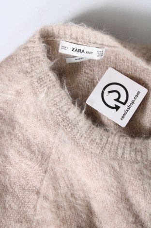 Дамски пуловер Zara, Размер S, Цвят Бежов, Цена 15,42 лв.