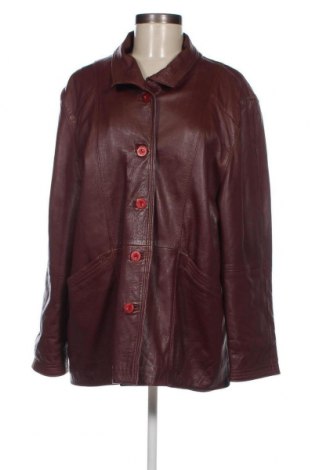 Дамско кожено яке, Размер XXL, Цвят Червен, Цена 75,37 лв.