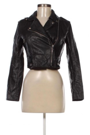 Dámska kožená bunda  Bershka, Veľkosť S, Farba Čierna, Cena  15,28 €