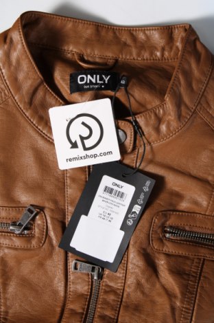 Dámska kožená bunda  ONLY, Veľkosť L, Farba Hnedá, Cena  33,56 €