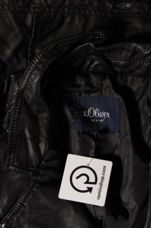 Γυναικείο δερμάτινο μπουφάν S.Oliver, Μέγεθος L, Χρώμα Μαύρο, Τιμή 18,10 €