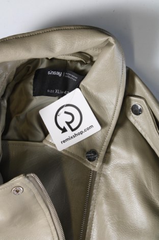 Dámska kožená bunda  Sinsay, Veľkosť XL, Farba Zelená, Cena  16,25 €