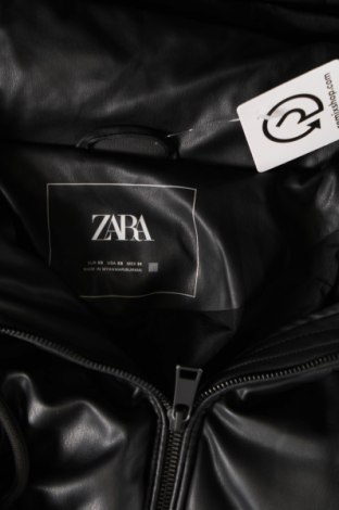 Дамско кожено яке Zara, Размер XS, Цвят Черен, Цена 41,00 лв.