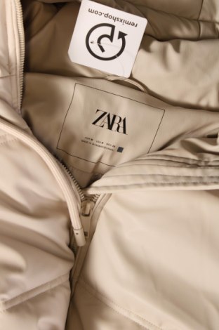 Damen Lederjacke Zara, Größe M, Farbe Ecru, Preis 28,53 €