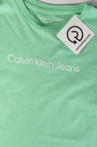 Dziecięcy T-shirt Calvin Klein Jeans, Rozmiar 6-7y/ 122-128 cm, Kolor Zielony, Cena 122,61 zł