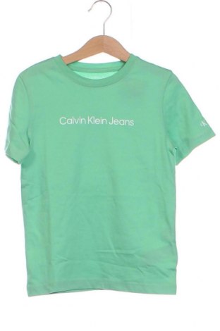 Детска тениска Calvin Klein Jeans, Размер 6-7y/ 122-128 см, Цвят Зелен, Цена 46,00 лв.